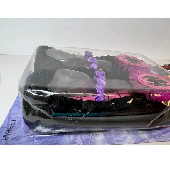 NWT Marvel Spider-Girl Slipper Shoes Glitter Black Sparkle Age 7-11 Cosplay New - Picture 3 of 6